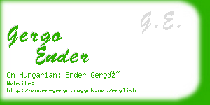 gergo ender business card